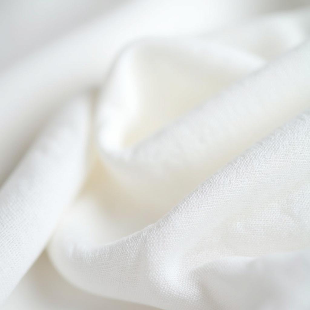 Cận cảnh kết cấu dệt thưa đặc trưng của vải xô muslin, thể hiện rõ sự mềm mại và thoáng khí của chất liệu.