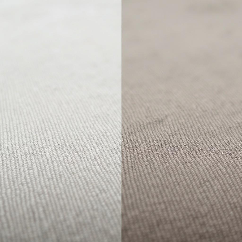 So sánh chi tiết sự khác biệt về bề mặt và kết cấu giữa vải sofa polyester và vải sofa cotton.