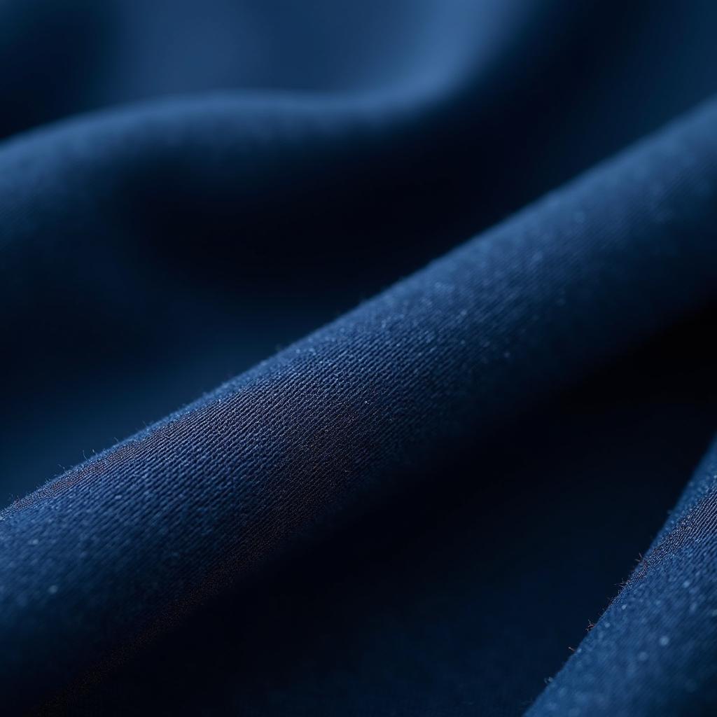 Cận cảnh bề mặt vải polyester cho thấy đặc tính không mát, ít thoáng khí nhưng bền màu và chống nhăn hiệu quả.