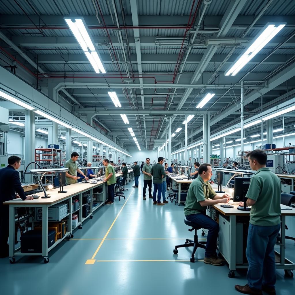 Xưởng may đồng phục bảo hộ Mende hiện đại, quy trình khép kín