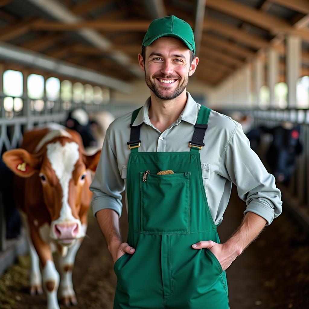 Ao lien quan dong phuc trang trai bo sua bao ve toan dien, mau xanh