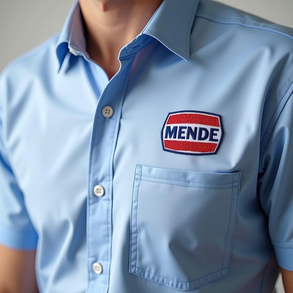 Áo sơ mi đồng phục trạm xăng MenDe thiết kế đẹp