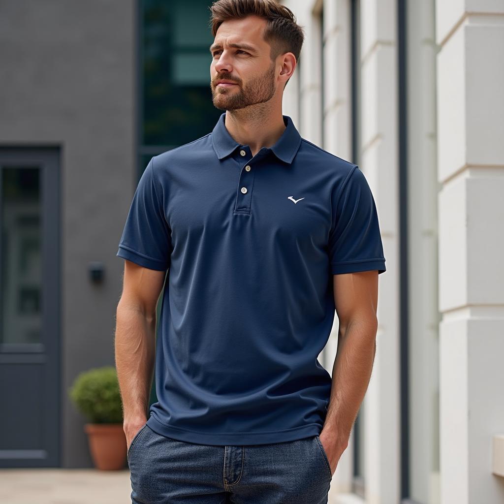 Đồng phục áo polo nhân viên marketing do MenDe sản xuất thực tế