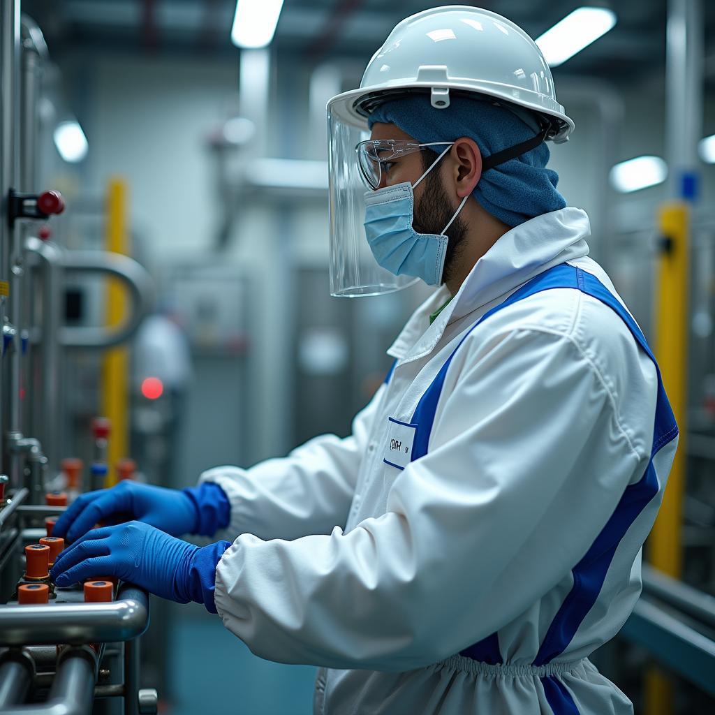 Đồng phục bảo hộ công nhân xưởng nhựa MenDe đảm bảo an toàn