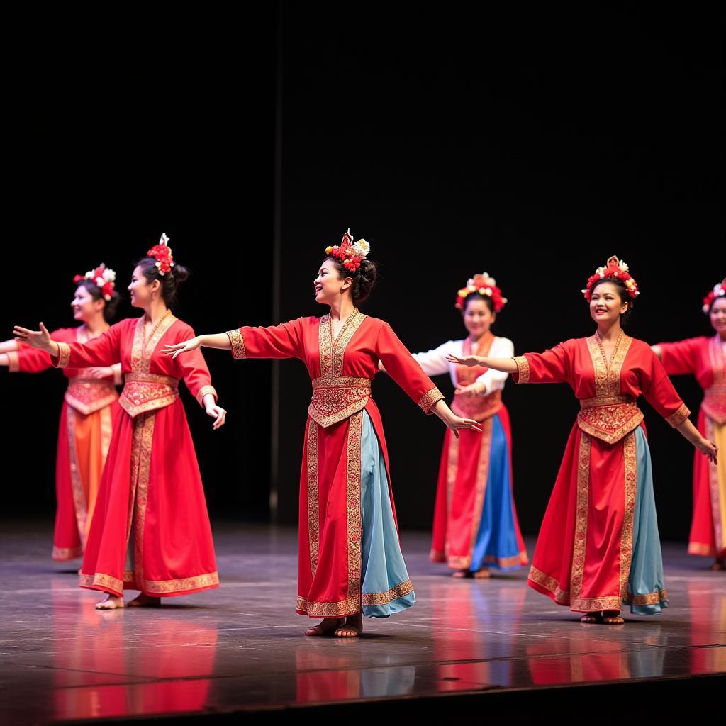 Dong phuc bieu dien san khau dan gian dep, truyen thong, menDe