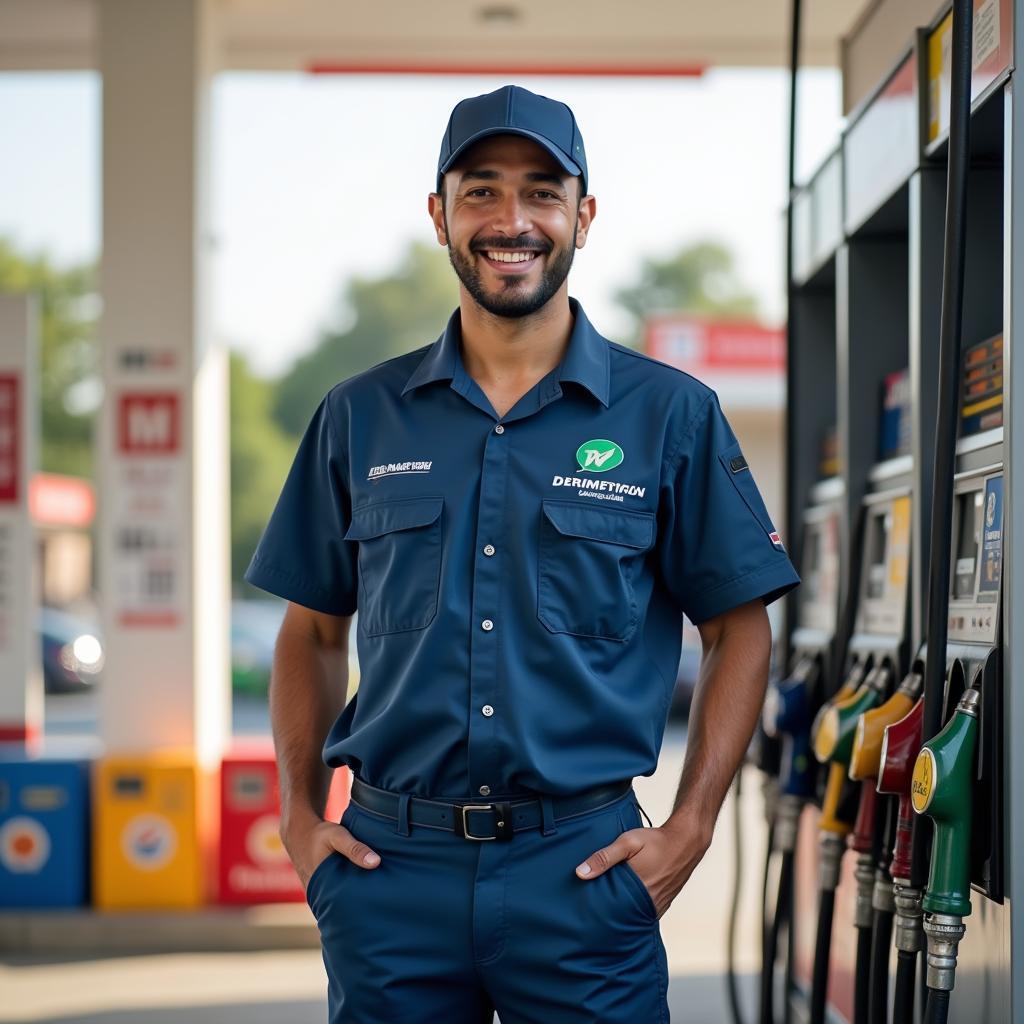 Đồng phục nhân viên trạm xăng thực tế do MenDe sản xuất